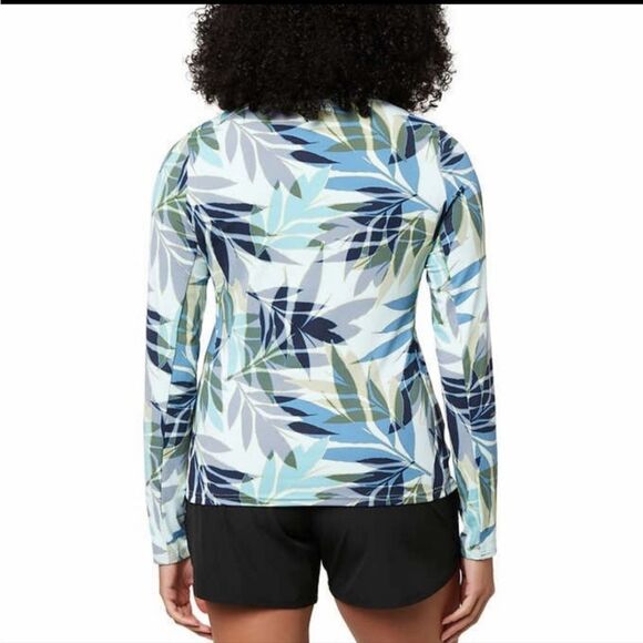 Hang Ten, Long Sleeve‎ Sun Protection Tee/Rash Guard, Zippered Pocket, Size M - Picture 6 of 8